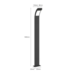 Bolardo luminoso LED Juvia de Lucande, 100 cm, antracita, metal, IP54