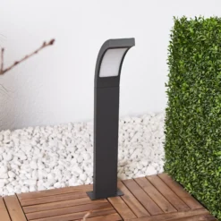 Bolardo luminoso LED Juvia de Lucande, 60 cm, antracita, IP54