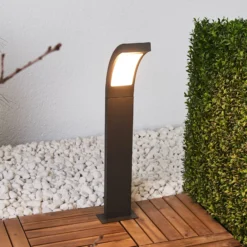 Bolardo luminoso LED Juvia de Lucande, 60 cm, antracita, IP54