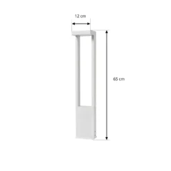 Bolardo luminoso LED Lindby Lonete, blanco, altura 65 cm, IP65
