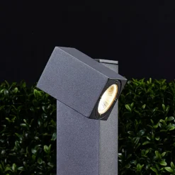 Bolardo luminoso LED Lorik con cabezal flexible, gris