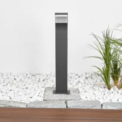 Bolardo luminoso LED Lucande Timm, 60 cm, antracita, metal, IP54