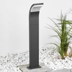 Bolardo luminoso LED Lucande Timm, 60 cm, antracita, metal, IP54