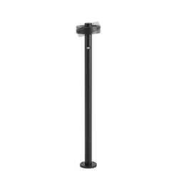 Bolardo luminoso LED Lucande Nirella, 100 cm, negro, CCT, con sensor