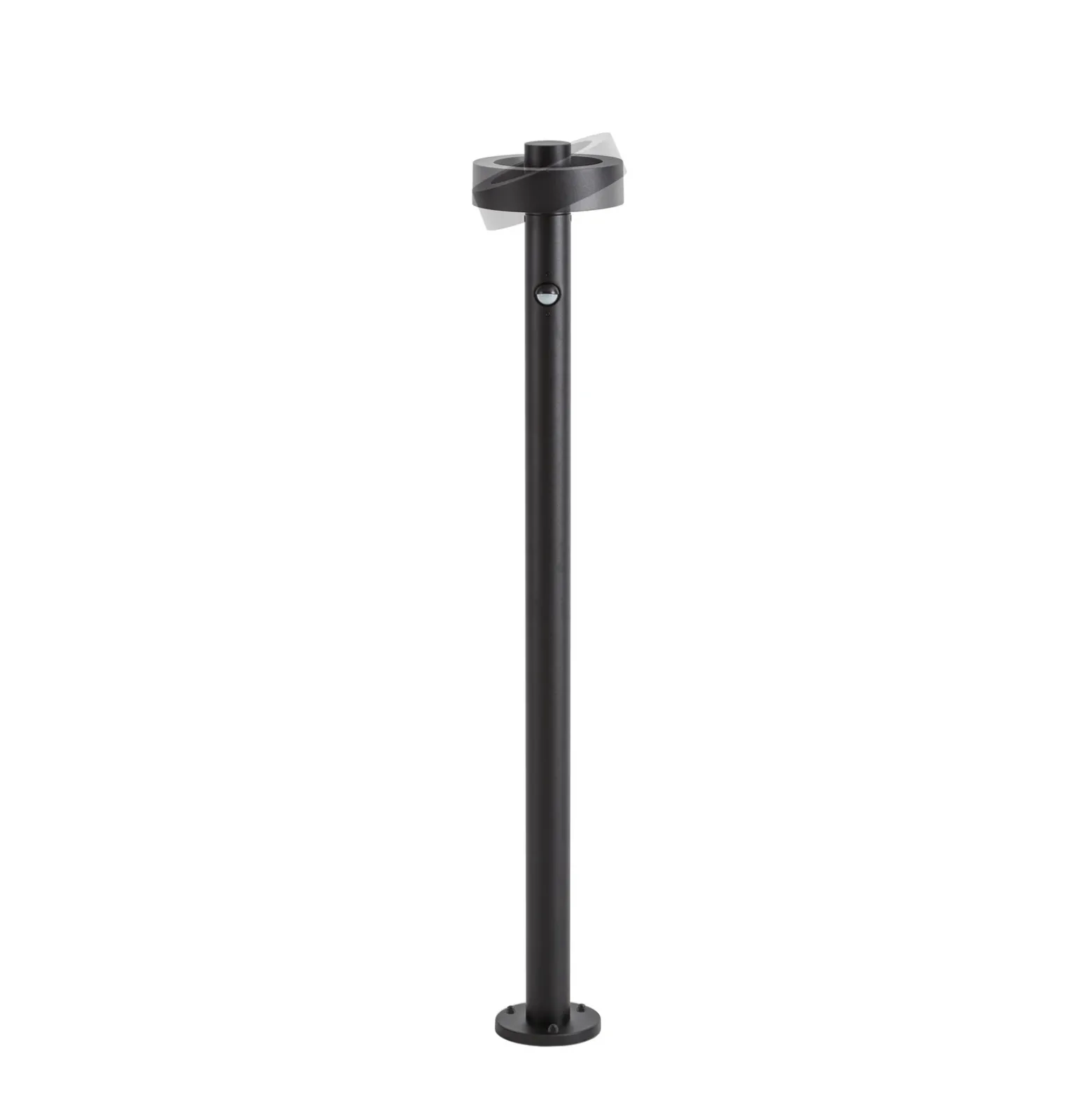 Bolardo luminoso LED Lucande Nirella, 100 cm, negro, CCT, con sensor