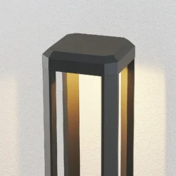 Bolardo luminoso LED Lucande Fery, antracita, metal, 80 cm, IP65