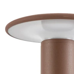 Bolardo luminoso LED Lucande Haloa, marrón/óxido, altura 50 cm, IP54