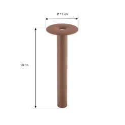 Bolardo luminoso LED Lucande Haloa, marrón/óxido, altura 50 cm, IP54