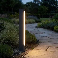 Bolardo luminoso LED Lucande Celiora, 80 cm, antracita, 3000 K