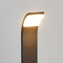 Bolardo luminoso LED Lucande Timm, 100 cm, antracita, metal, IP54