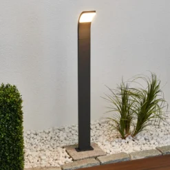Bolardo luminoso LED Lucande Timm, 100 cm, antracita, metal, IP54