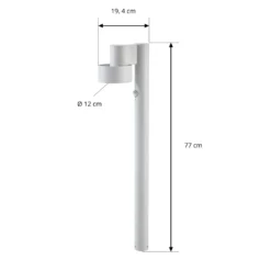 Bolardo luminoso LED Lucande Elune, gris claro, con sensor, IP44, 77 cm