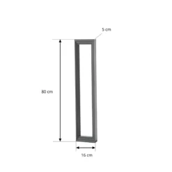 Bolardo luminoso LED Lucande Ashkan, altura 80 cm, antracita, IP65
