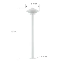 Bolardo luminoso LED Lucande Montaro, 110 cm, blanca, IP54