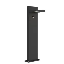 Bolardo luminoso LED Lucande Silvan, antracita, 65 cm, con sensor