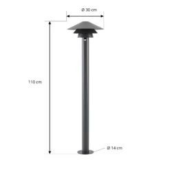 Bolardo luminoso LED Lucande Montaro, 110 cm, antracita, con sensor