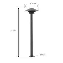 Bolardo luminoso LED Lucande Montaro, 110 cm, antracita, IP54