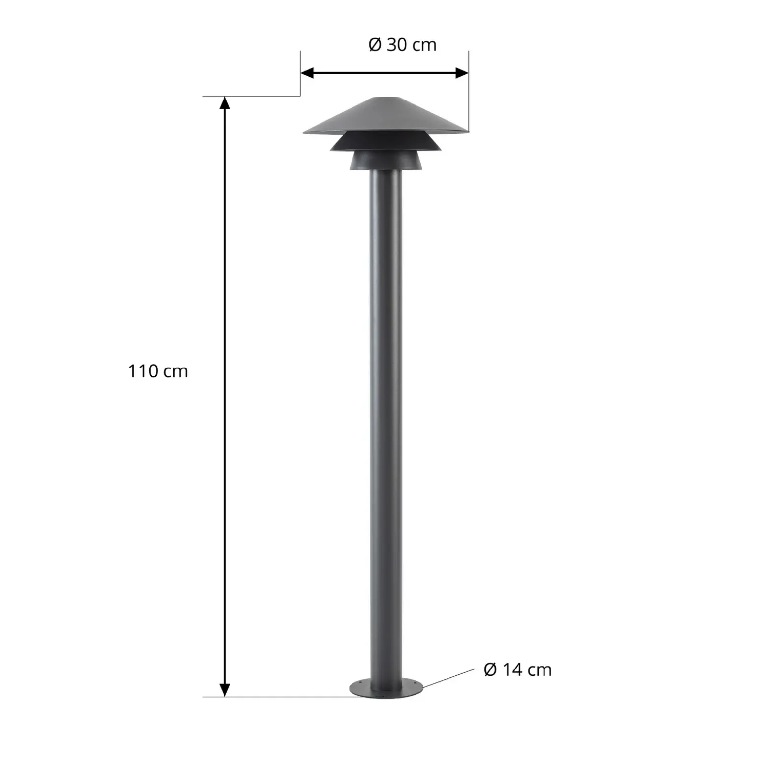 Bolardo luminoso LED Lucande Montaro, 110 cm, antracita, IP54