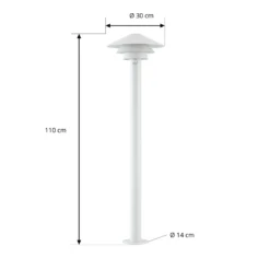 Bolardo luminoso LED Lucande Montaro, 110 cm, blanco, con sensor