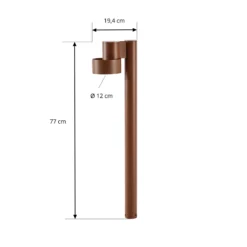 Bolardo luminoso LED Lucande Elune, marrón, IP44, altura 77 cm