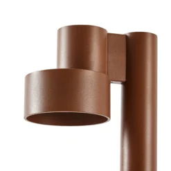 Bolardo luminoso LED Lucande Elune, marrón, IP44, altura 77 cm
