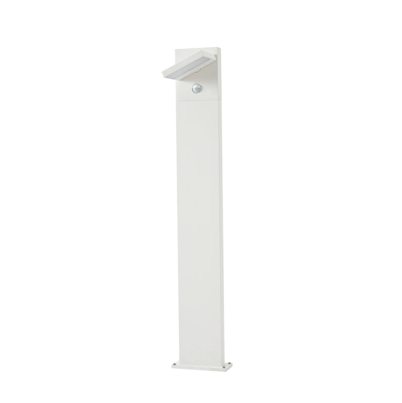 Bolardo luminoso LED Lucande Silvan, blanco, 100 cm, con sensor, IP54