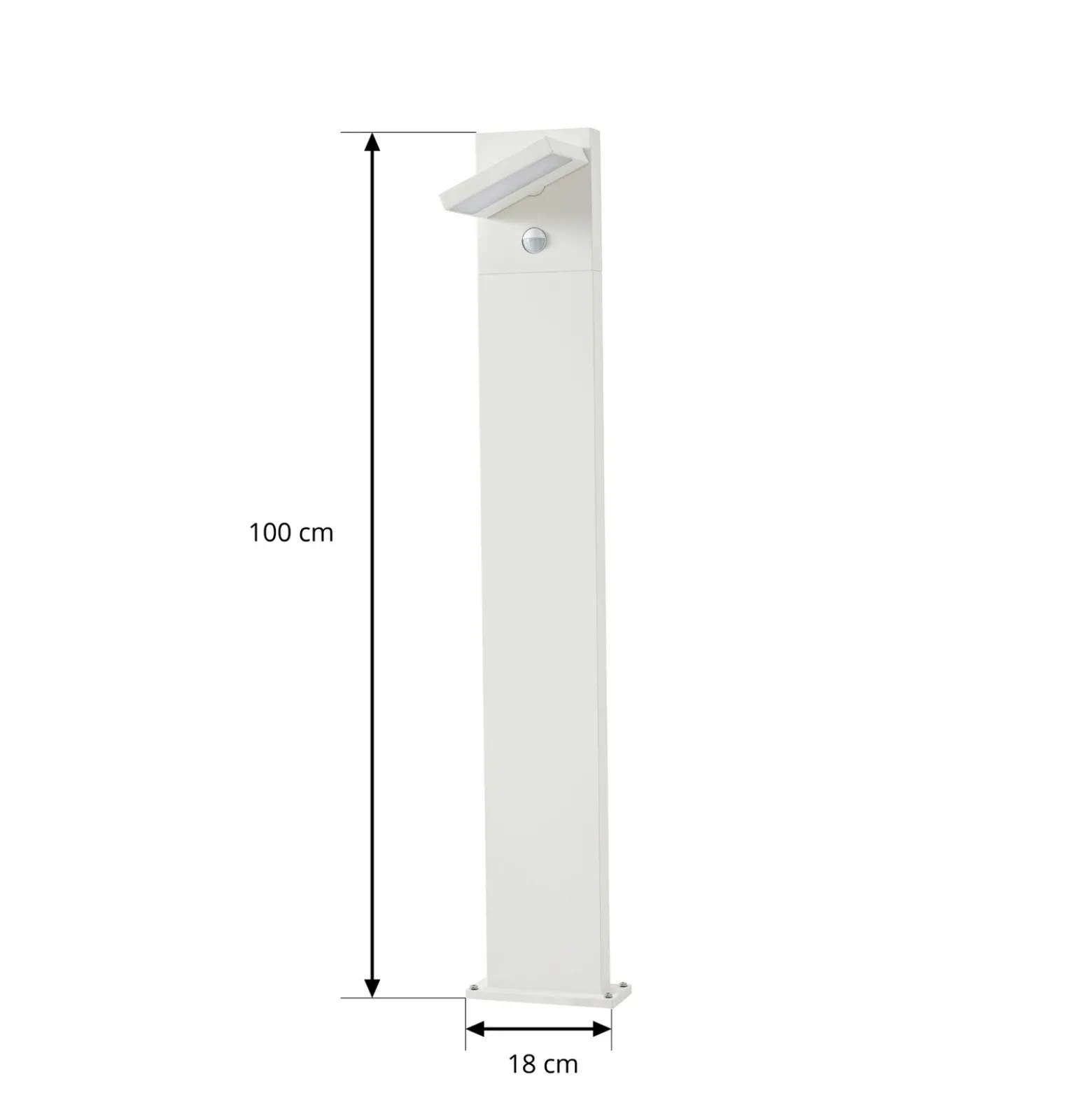 Bolardo luminoso LED Lucande Silvan, blanco, 100 cm, con sensor, IP54