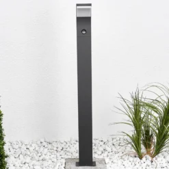 Bolardo luminoso LED Lucande Timm, sensor, 100 cm, antracita, IP54