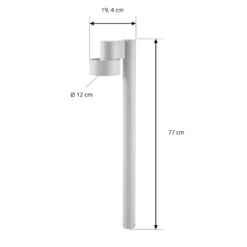 Bolardo luminoso LED Lucande Elune, gris claro, IP44, altura 77 cm