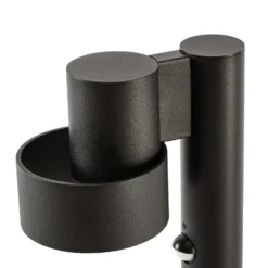 Bolardo luminoso LED Lucande Elune, negro, con sensor, IP44, 77 cm