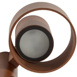 Bolardo luminoso LED Lucande Elune, marrón, con sensor, IP44, altura 77 cm
