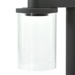 Bolardo luminoso LED Lucande Beelia, antracita, 90 cm, estriado