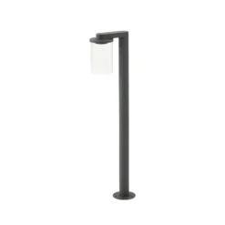 Bolardo luminoso LED Lucande Beelia, antracita, 90 cm, estriado