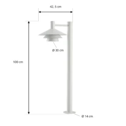 Bolardo luminoso LED Lucande Montaro, 100 cm, blanca