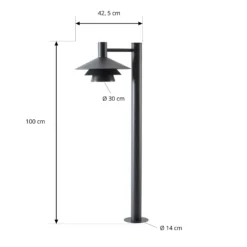Bolardo luminoso LED Lucande Montaro, 100 cm, antracita