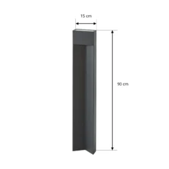 Bolardo luminoso LED Lucande Kaholo, negro mate, 90 cm, IP44