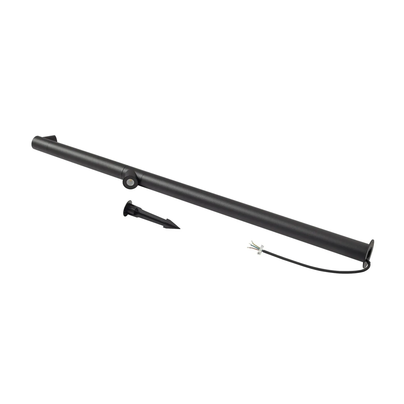 Bolardo luminoso LED Luzian de Lindby, altura 120 cm, negro, pica para fijar en