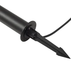 Bolardo luminoso LED Luzian de Lindby, altura 80 cm, negro, pica para fijar en