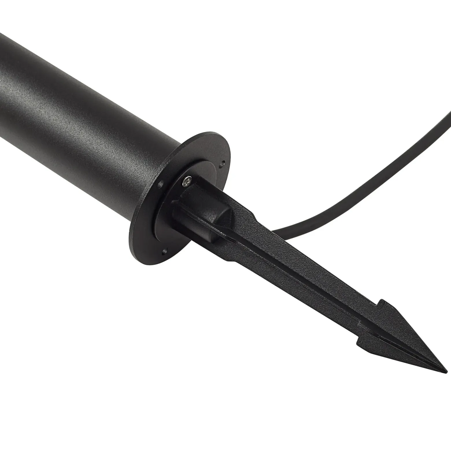 Bolardo luminoso LED Luzian de Lindby, altura 80 cm, negro, pica para fijar en