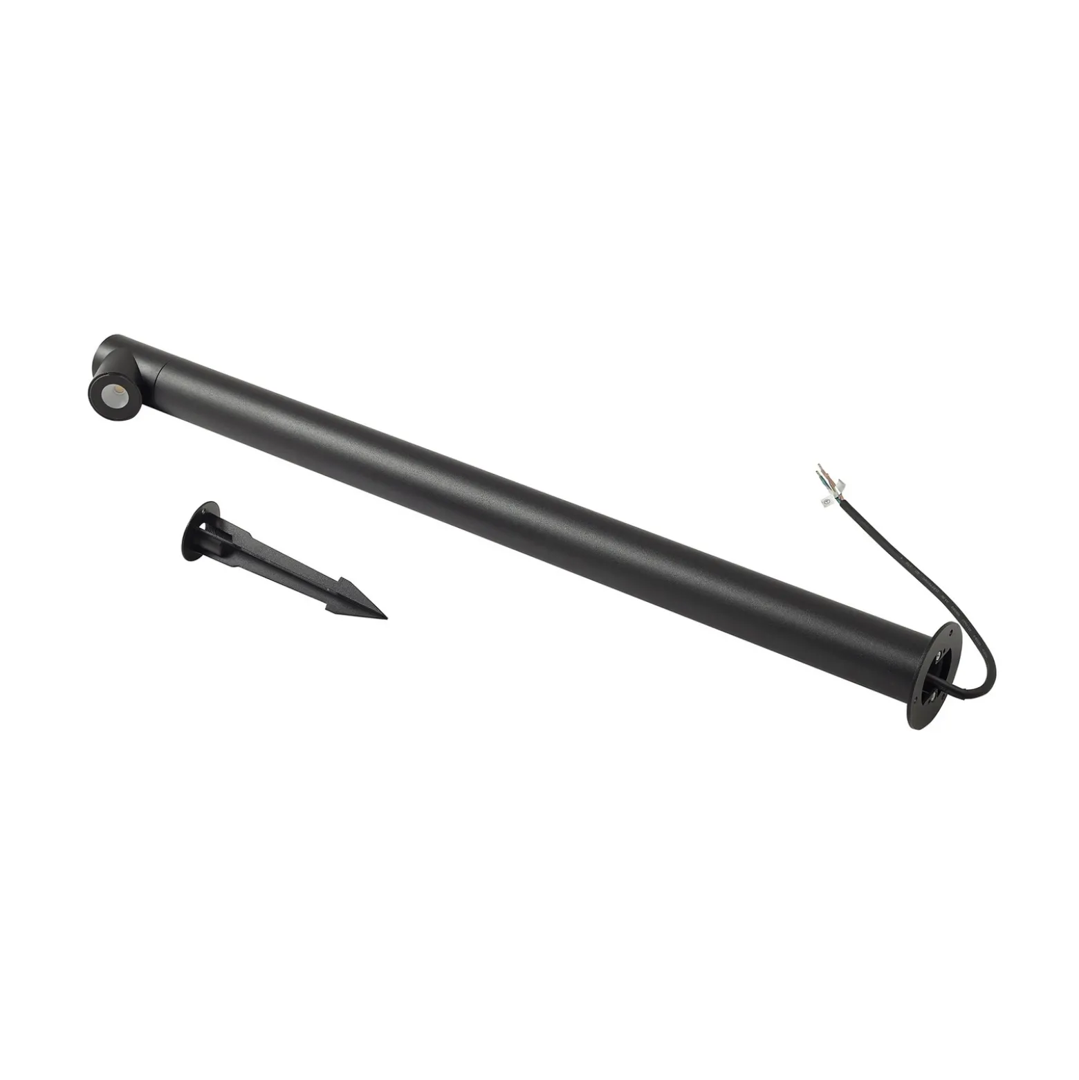 Bolardo luminoso LED Luzian de Lindby, altura 80 cm, negro, pica para fijar en