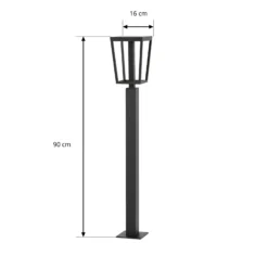 Bolardo luminoso LED Lynx de Lucande, 95,5 cm, negra, IP65