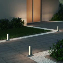 Bolardo luminoso LED MARIZA, altura 50 cm, antracita, metal, IP65