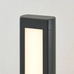 Bolardo luminoso LED Mhairi de Lucande, angular, antracita, 100 cm