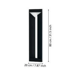 Bolardo luminoso LED Nembro IP54, aluminio fundido