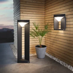 Bolardo luminoso LED Nembro IP54, aluminio fundido