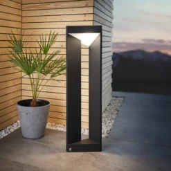 Bolardo luminoso LED Nembro IP54, aluminio fundido