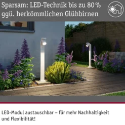 Bolardo luminoso LED Paulmann Cuff, aluminio, sensor, blanco