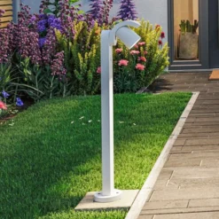 Bolardo luminoso LED Paulmann Cuff, aluminio, sensor, blanco