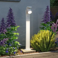 Bolardo luminoso LED Paulmann Cuff, aluminio, sensor, blanco