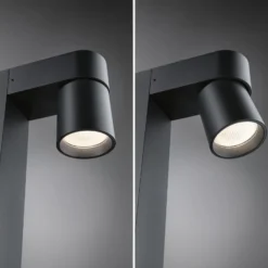 Bolardo luminoso LED Paulmann Kimu 1, antracita, 2.200 K, IP44